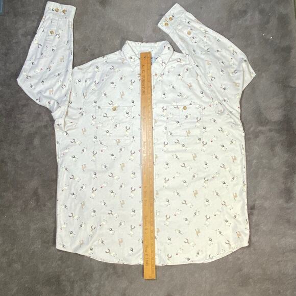 Diluth Trading Company Men XXL Tall Relaxed Fit Christmas Reindeer Flannel Shirt - Picture 7 of 8